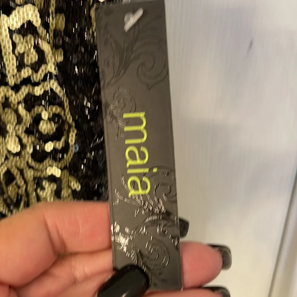 NWT Maia Holiday Dress w/ Black & Champagne Sequins